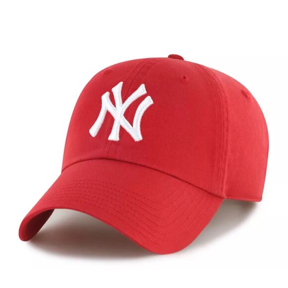 MLB New York Yankees Clean Up Hat - Red: Cotton Adjustable Baseball Cap - Picture 1 of 2